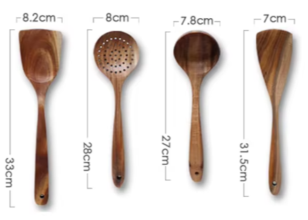 Ustensiles de Cuisine en Bois Exotique
