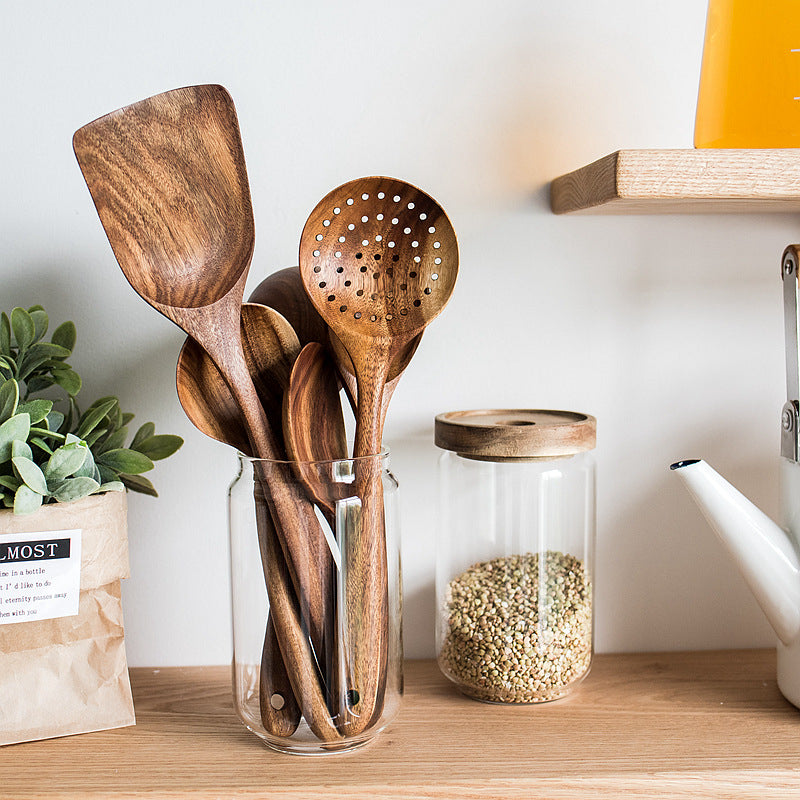 Ustensiles de Cuisine en Bois Exotique