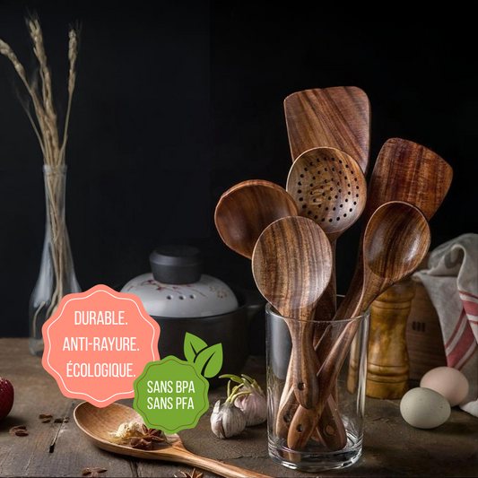 Ustensiles de Cuisine en Bois Exotique